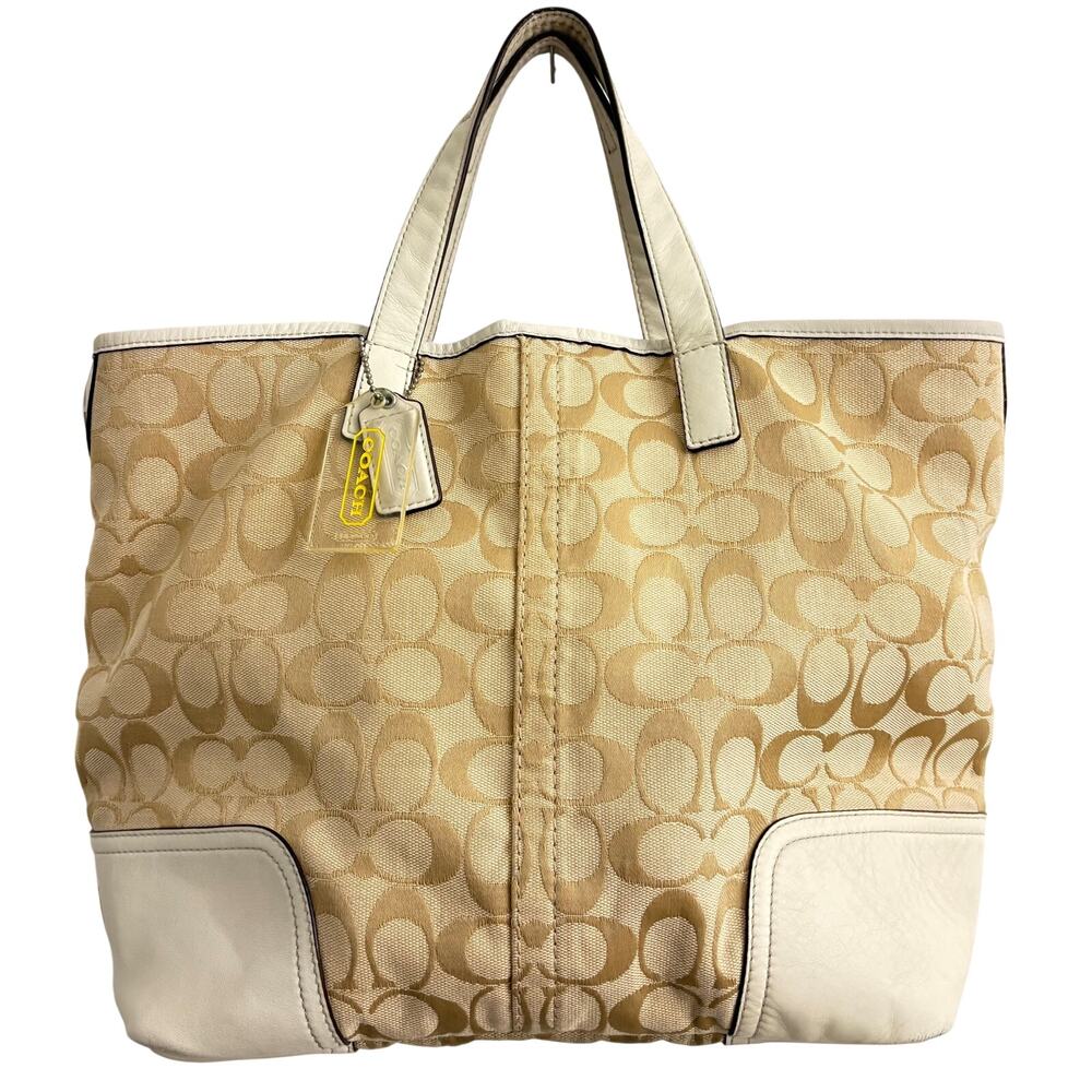Coach Monogram Canvas and Leather Tote Bag